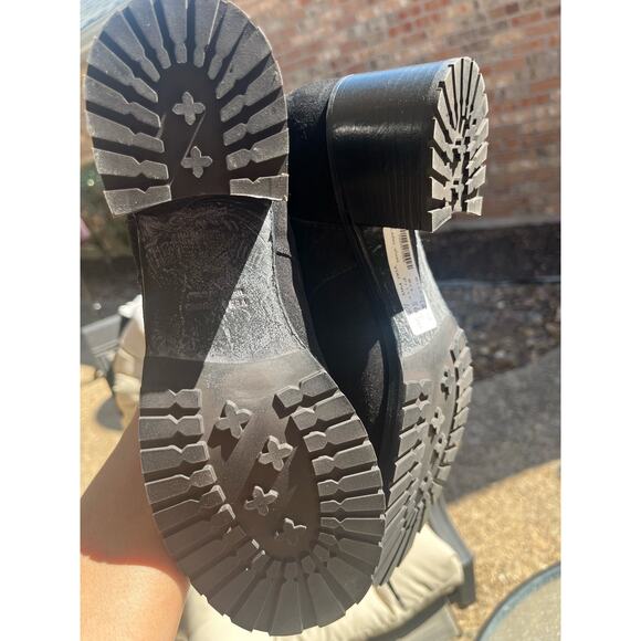 275 Central BLK Suede Leather Combat Lace Up Boots - Picture 5 of 8